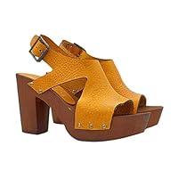 Algopix Similar Product 1 - Sandals with open toe in YELLOW leather