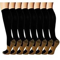 Algopix Similar Product 9 - 8 Pack Copper Knee High Compression