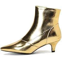 Algopix Similar Product 11 - DINTAHA Gold Booties for WomenPointed