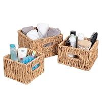 Algopix Similar Product 16 - Set of 3 Square Wicker Baskets With