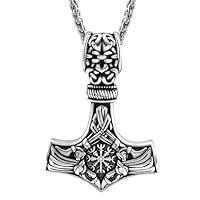 Algopix Similar Product 15 - Hoyazvet Thors Hammer Necklace for Men