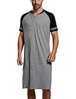 Algopix Similar Product 19 - Mens Cotton Nightshirts Raglan Short