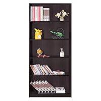 Algopix Similar Product 7 - Spacious Dark Brown Finish Bookcase