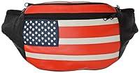 Algopix Similar Product 6 - Genuine Leather USA Flag Fanny Pack