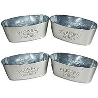 Algopix Similar Product 8 - 4 Pack  Oval GalvanizedFlowers 