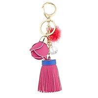 Algopix Similar Product 19 - LUX ACCESSORIES Pink Pu Leather Tassel