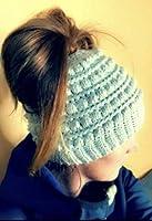 Algopix Similar Product 3 - Textured Bobble Stitch Messy Bun Hat