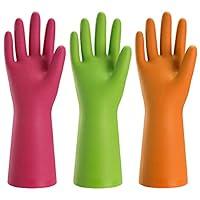 Algopix Similar Product 10 - Bamllum 3 Pairs Rubber Cleaning Gloves