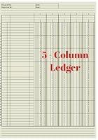 Algopix Similar Product 11 - 5 - Column Ledger Book: Black and White