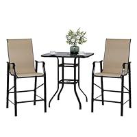 Algopix Similar Product 1 - VONZOY Patio Bar Stools Set 3 Pieces