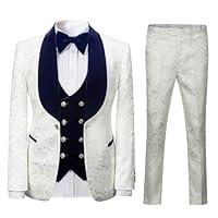 Algopix Similar Product 15 - pbyoulna Mens Paisley Jacquard Tuxedo