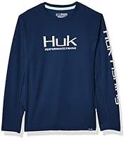 Algopix Similar Product 15 - Huk Youth Icon Ls Shirt Dark Blue YS