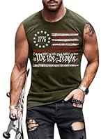 Algopix Similar Product 6 - Theagaea Tank Top Men 4th of July Shirt