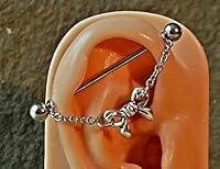 Algopix Similar Product 13 - Bow Industrial Barbell Dangling 14ga