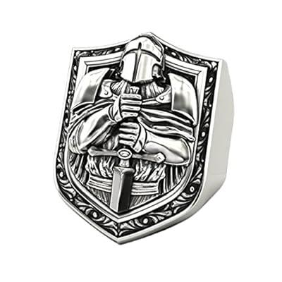 Best Deal for Knight Templar Ring, Crusader Shield Ring for Men, Medieval