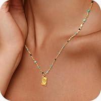 Algopix Similar Product 3 - Dainty Heart Necklaces for Womem 14K