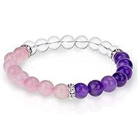 Algopix Similar Product 9 - Rose Quartz Amethyst Crystal Bracelet