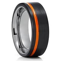 Algopix Similar Product 1 - Orange Tungsten Ring Engagement Ring