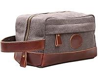 Algopix Similar Product 9 - Vintage Leather Canvas Travel Toiletry