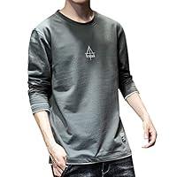 Algopix Similar Product 7 - Alalaso Men Pure Color ONeck Splicing