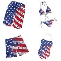 Algopix Similar Product 5 - POLERO Patriotic 4th of July Swimsuits