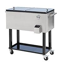 Algopix Similar Product 9 - Outsunny 80 QT Rolling Cooling Bins Ice