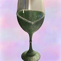 Algopix Similar Product 15 - Glitter Wine Glasses (Sage)
