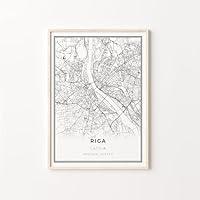 Algopix Similar Product 1 - Riga Print City Map Art Poster