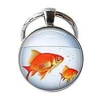 Algopix Similar Product 14 - XLPING Fish Bowl Keychain Gold Fish