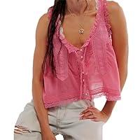 Algopix Similar Product 9 - Women Y2K Cute Lace Trim Tank Top