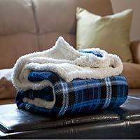 Algopix Similar Product 14 - Lavish Home Blue Reversible Plaid