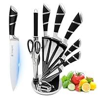 Algopix Similar Product 6 - Kitchen Knife Set9Piece Black Chef