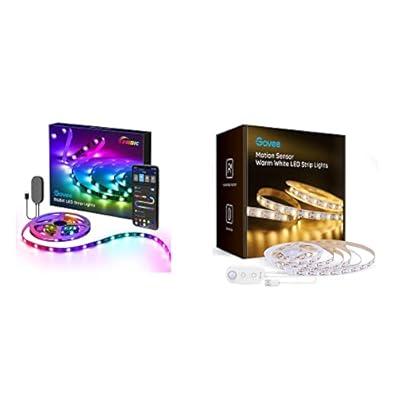 Govee Warm White LED Strip Lights, Bright 300 LEDs, 3000K Dimmable Light  Strip 16.4ft with Control Box, LED Lights for Bedroom, Kitchen Cabinets