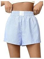 Algopix Similar Product 9 - SOLY HUX Womens Striped Shorts Elastic