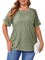 Algopix Similar Product 14 - TAKEYAL Plus Size Tops for Women Lace