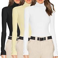 Algopix Similar Product 7 - Ekouaer Womens 3 Pack Turtleneck Long