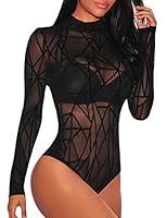 Algopix Similar Product 10 - Eiffel Womens Sheer Mesh Geometric