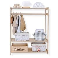 Algopix Similar Product 12 - Large Toy Shelf  Wooden Clothing Rack