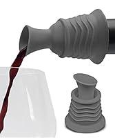 Algopix Similar Product 3 - Wine Stopper and Pourer Gray Silicone