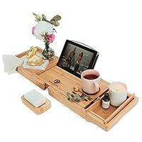 Algopix Similar Product 12 - Bamboo Bathtub Caddy Tray for Tub