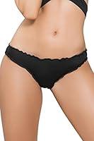 Algopix Similar Product 17 - Mapale Ruched Ruffle Bikini Bottom Black