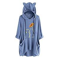 Algopix Similar Product 6 - Cute Cat Ears Hoodies for Womens