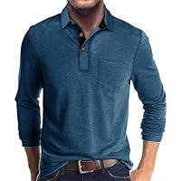 Algopix Similar Product 6 - PICKLION Mens Long Sleeve Polo Shirts