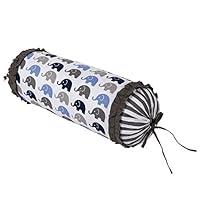 Algopix Similar Product 9 - Bacati - Elephants Blue/Grey Neck Roll