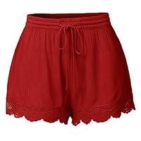 Algopix Similar Product 3 - JOFOW Shorts for Women Solid Ruffle Hem