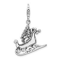 Algopix Similar Product 20 - Sterling Silver 2D Antiqued Sleigh