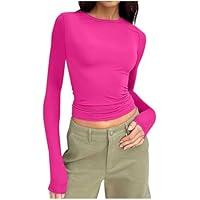 Algopix Similar Product 2 - Womens Long Sleeve Shirts Crop Tops