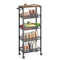 Algopix Similar Product 4 - VASAGLE Slim Rolling Cart 5Tier