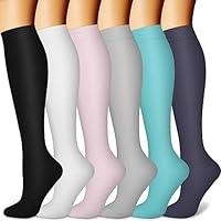 Algopix Similar Product 15 - CHARMKING 6 PairsCompression Socks for