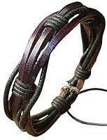 Algopix Similar Product 17 - Mens Leather Bracelet Braided Brown